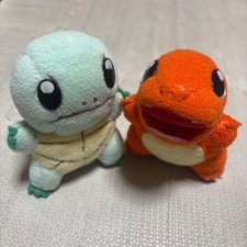 Rare Vintage Pokemon Plush Squirtle  Charmander Set 15cm Early Series TOMY
