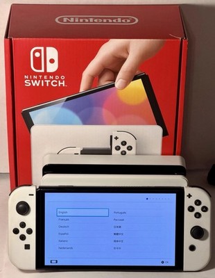 NINTENDO SWITCH OLED Model White Console Complete in Box  w/ All Accessories!
