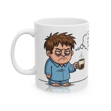 Grumpy Man Tired Morning Coffee Mug 11 oz, Coffee Mug, Gift Idea