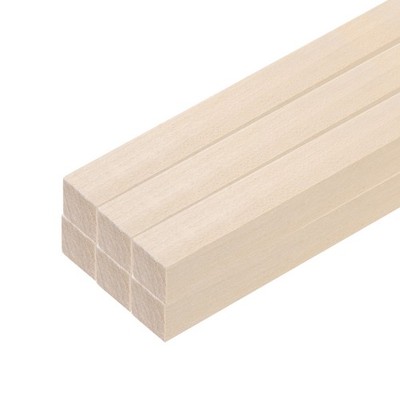 6pcs Wood sticks, 3/4''x 3/4'' x 12'' Rectangle Wooden Cube for DIY