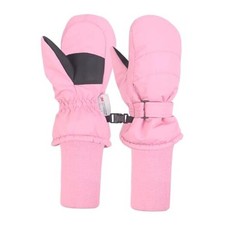 Kids Ski Snow Mittens Gloves Snowboard Winter 1-2 Years Light Pink- Long Cuff
