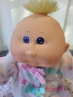 1989 Vintage Cabbage Patch Baby Lemon Top Knot Girl w Violet Eyes