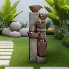 Indoor Water Feature with Cascading Water – Fountain for Home or Office Decor