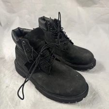 Size 2 M Timberland 12707 Youth Black Nubuck Leather Premium Waterproof Boot G4