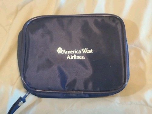 De colección America West Airlines Pequeña Bolsa Maquillaje Artículos de Tocador 6 1/2" x 5" x 2" - Imagen 2 de 8
