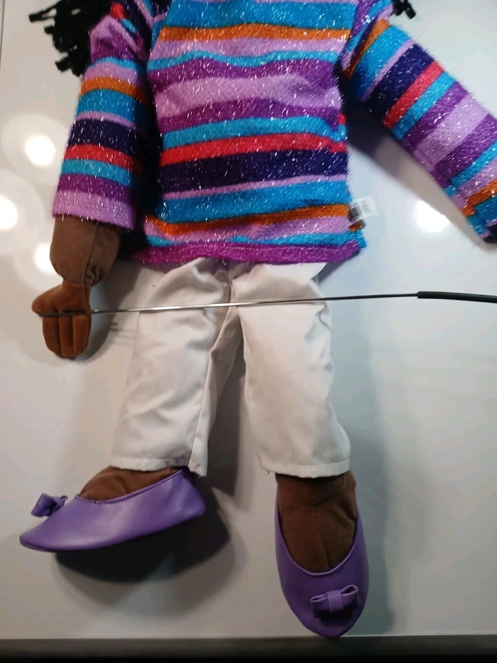 Sunny Puppets 28" African American Girl Puppet New With Tags Full Body Very Good - Image 3 of 4