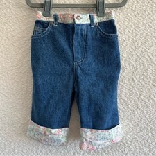 XOXO Vintage Infant Denim Jeans Floral Trim Cuffs Size 24 Months