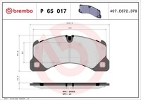 Brembo Bremsbelagsatz Scheibenbremse Prime P 65 017 FüR Porsche Touareg VW 7LA