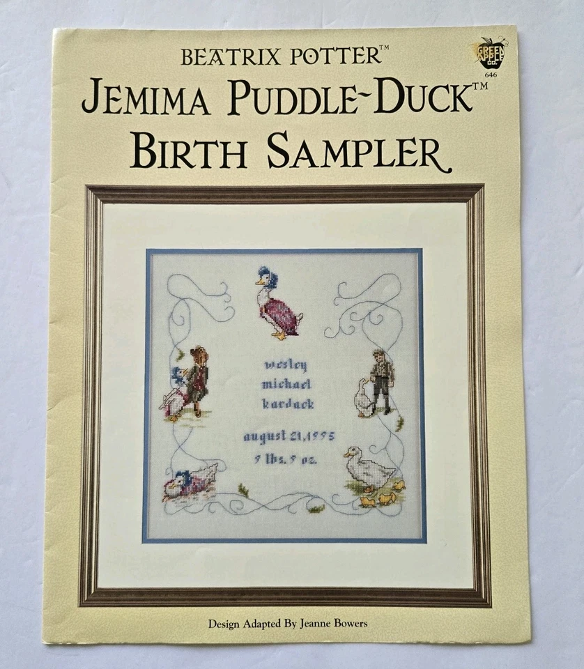 Beatrix Potter Jemima Puddle Duck Birth Sampler Cross Stitch Pattern 646 Geese - Image 4 of 4
