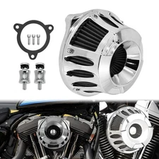Chrome Edge CNC Cut Air Filter Gray Element For Harley 17-2025 Street Road Glide