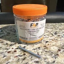 (100-Pk) F4P Round Head Machine Screws Combo Zinc Plated 8/32" x 2”