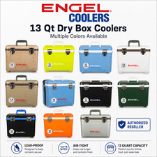Engel 13 Qt Leak-Proof Airtight Hard Cooler Dry Box Lunchbox w/ Tray