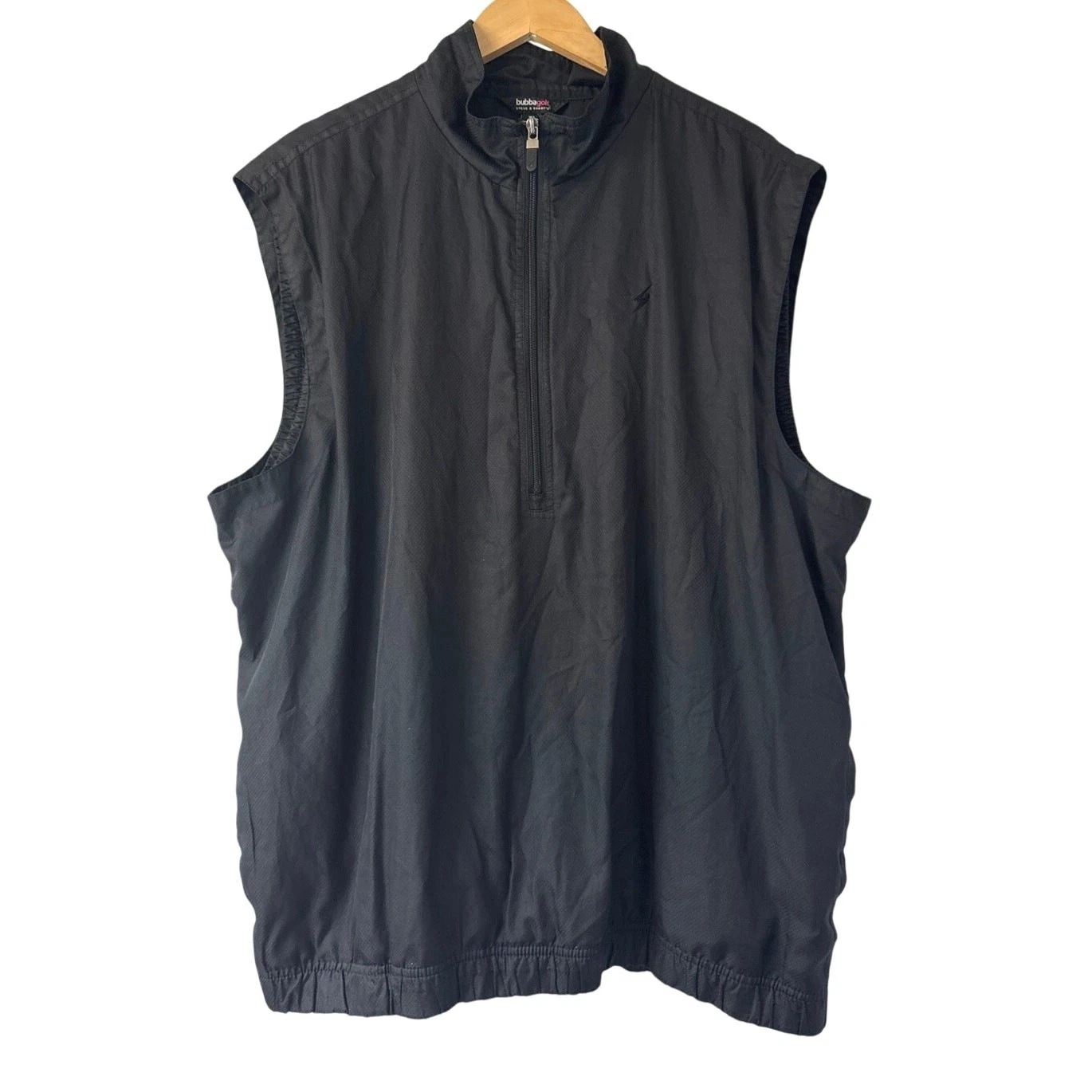Bubba Golf 1/2 Zip Wind Vest Men’s XL Black Pockets Lightweight