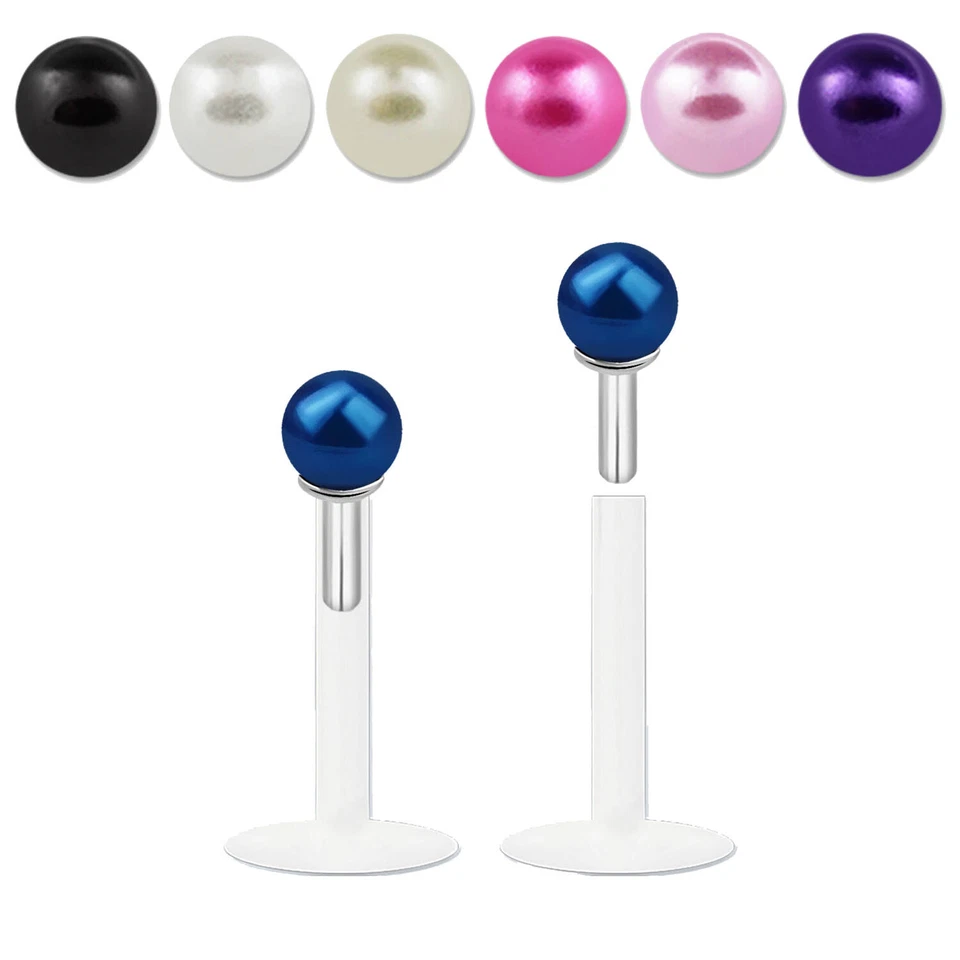 Lippenpiercing Perle Bioplast Bioflex PTFE 1,2 x 8 mm Helix Tragus Labret - Bild 1 von 1