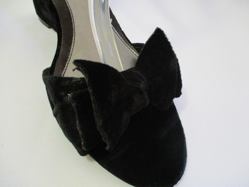ISAAC MIZRAHI Damen 9,5 bis 10 Retro Schuhe schwarz Samt Plateau Schleifen vorne - Bild 12 von 18