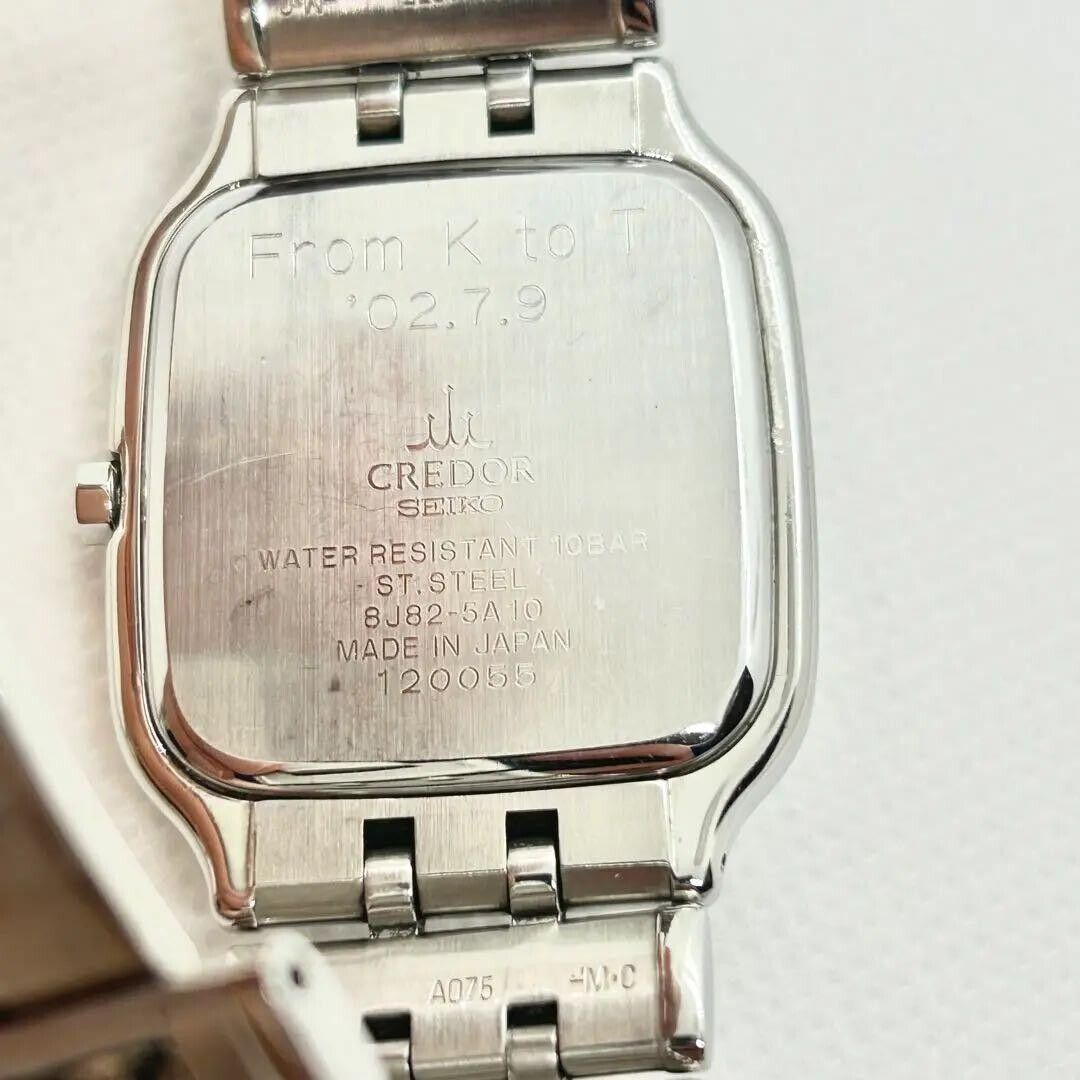 Seiko Credor 8J82-5A10 GCAX023 Stainless Steel Date Quartz Seiko Credor 8J82-5A10 GCAX023 Stainless Steel Date Quartz