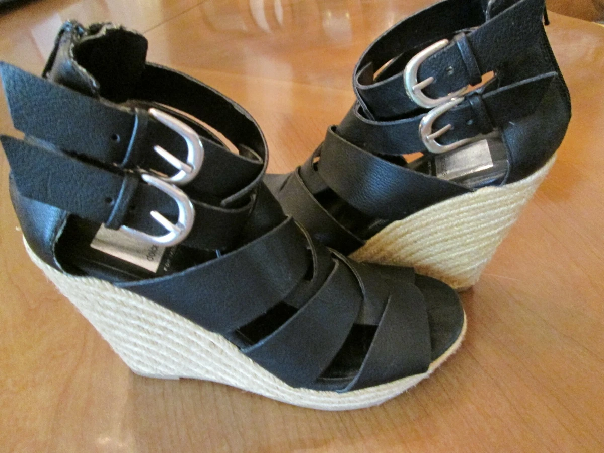 DOLCE VITA Target Black Espadrilles Gladiator Style Sandals 4.5