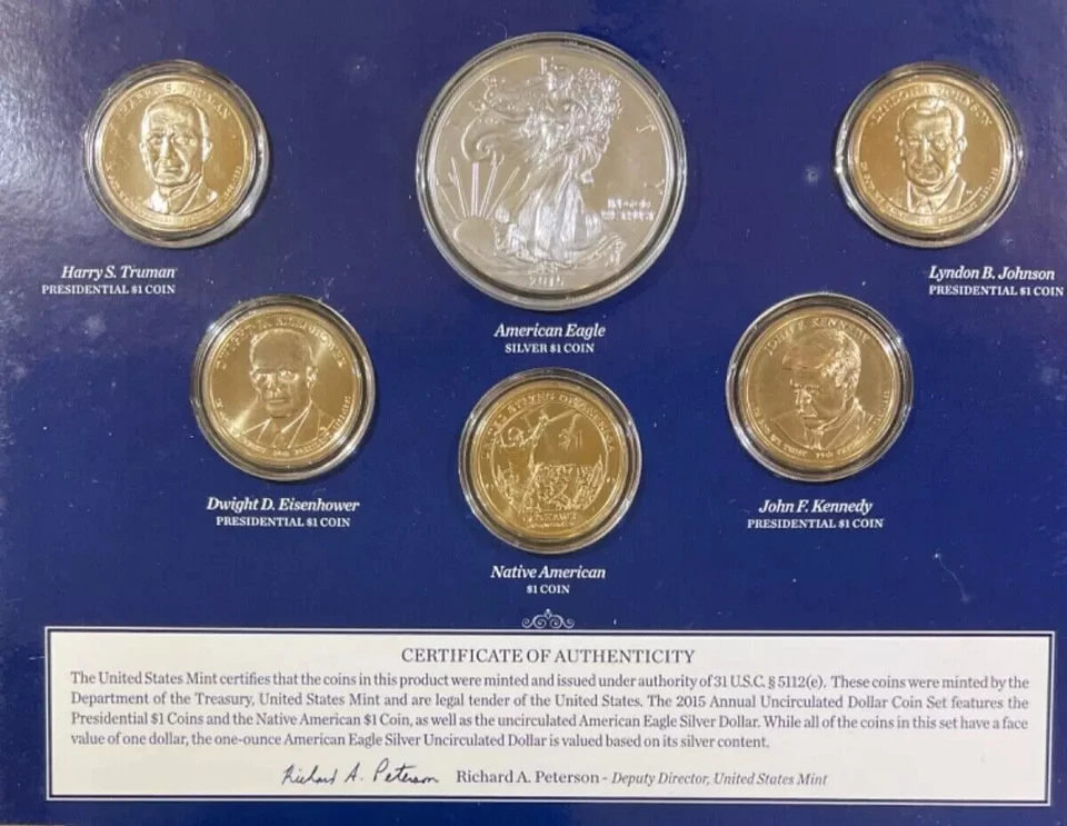 2015-W 6-Coin U.S. Mint Annual Uncirculated Dollar Set - Image 3 of 4