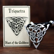 Celtic Knot Triquetra Pendant Threefold Goddess Necklace Irish Knotwork Jewelry