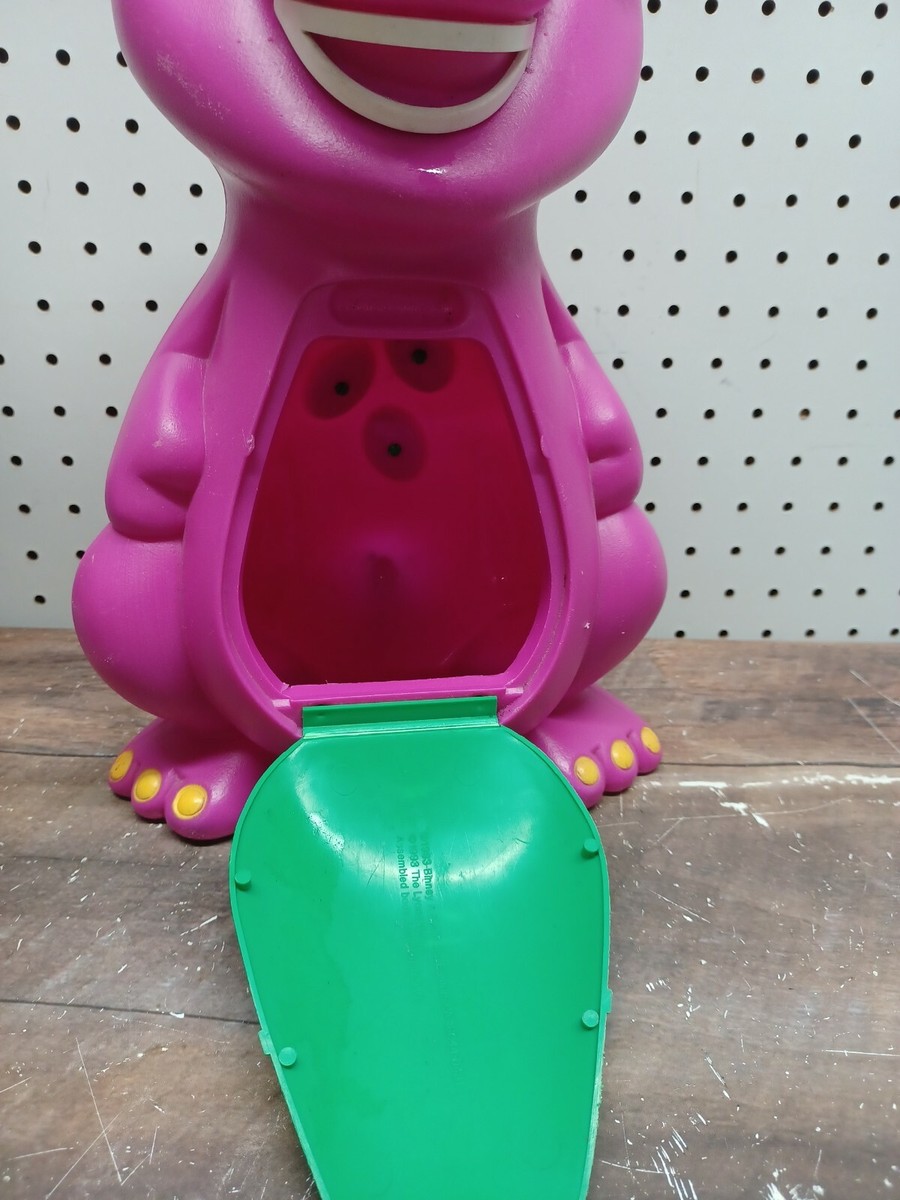 1993 Vintage Barney Purple Dinosaur Container 14