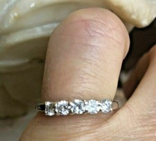 1.Ct Round Cut White Moissanite Wedding Anniversary Ring 14k White Gold Size 7.5