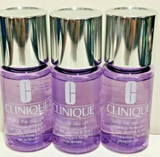 CLINIQUE MAKE UP REMOVER FOR EYES AND LIPS 1 OZ EACH BOTTLE 3 OZ TOTAL