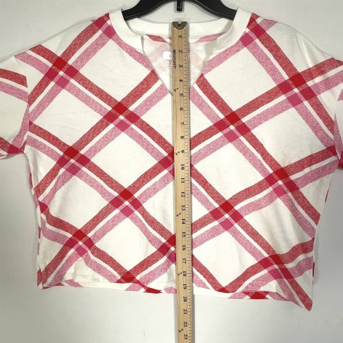 Colsie Lounge Sweatshirt Womens Small Fleece Long-Sleeve Plaid - Picture 11 of 12