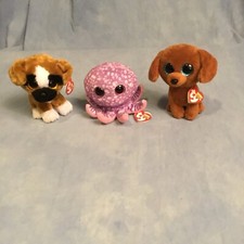 Lot of 3 Ty Beanie Babies Boos Dougie Dog, Legs and Brutus