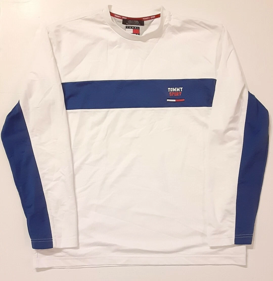 Vtg Tommy Hilfiger Jeans Tommy Sport Mens L S 100 Polyester Shirt Sz Large