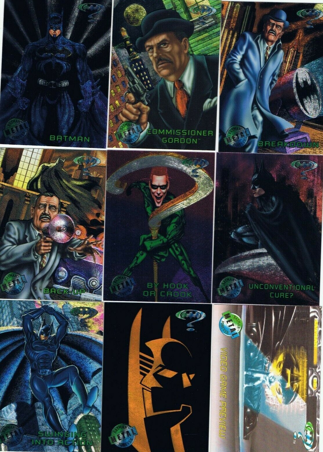 Batman Forever Metal Fleer 1995 Singles. Check List. $1 each+Discounts+Inserts