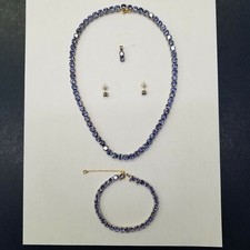 Unique 4 Piece Tanzanite JEWELRY SET- 77.23 ct twt - 14k/585/925 - 105 gemstones