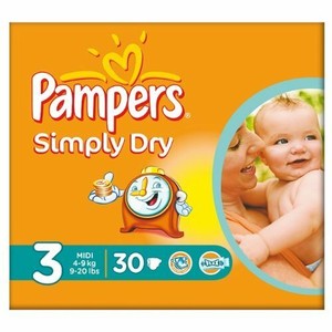 Pampers simply cp midi 30's 4x30 's (4015400549567)
