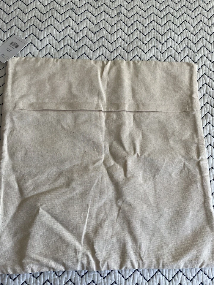 Surya Carlton  Accent Pillow Cover 18 x 18 Textured Cream W Grey Stripes Boho - Image 4 of 4