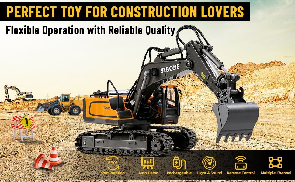 Yi Gong Toys 1/20 RC Alloy Excavator 11CH Remote Control