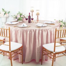 Wedding Linens Inc. 5 FT 60" Round Crushed Crinkle Taffeta Tablecloths