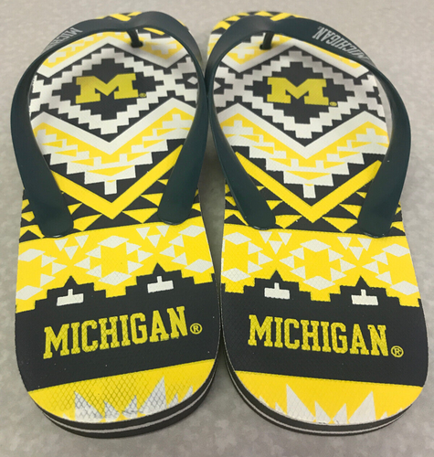 University Of Michigan Wolverines Flip Flops Women's Size 11 - New W/O Tags - Picture 7 of 11