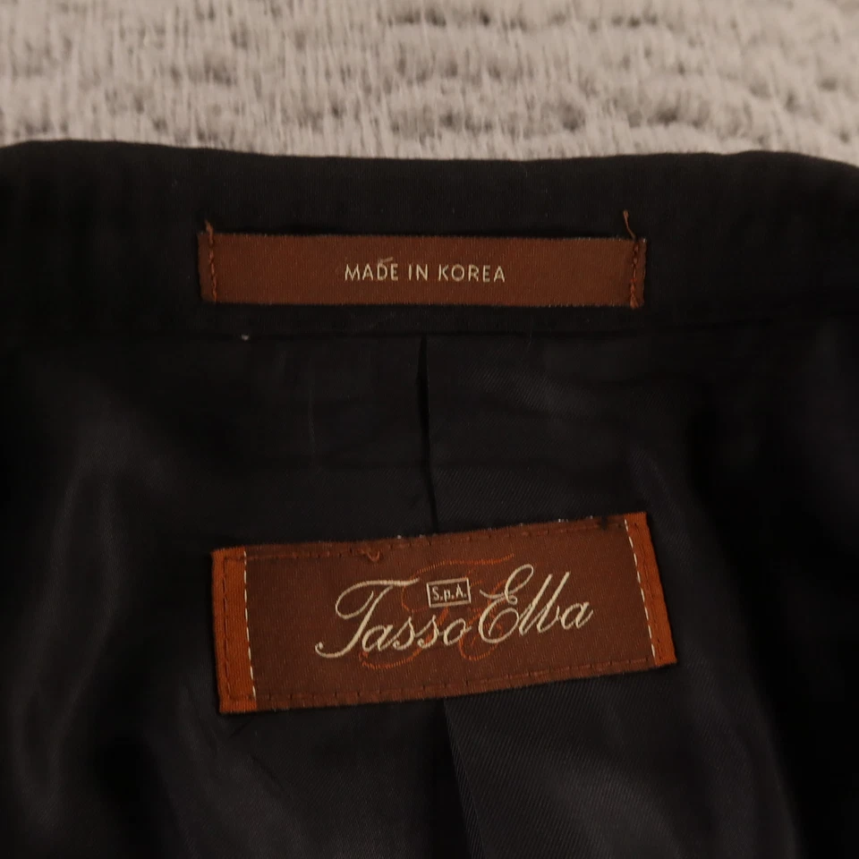 Tasso Elba Jacket M MT Black 100% Wool Twill Worsted Blazer Sport Coat 42L - Image 3 of 4
