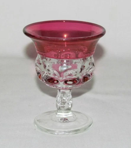 U.S. Glass KINGS CROWN Ruby Stained Low Flared Cocktail Goblet (Double Flashed)