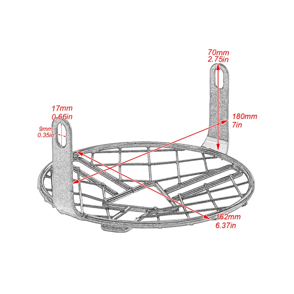 Protector universal para faros de motocicleta de 6,5" malla metálica rejilla máscara protectora cubierta Foto 2 de 4