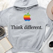 Think Different Apple Computer Hoodi Sweatshirt Graphic Novelty Hooded Sweater