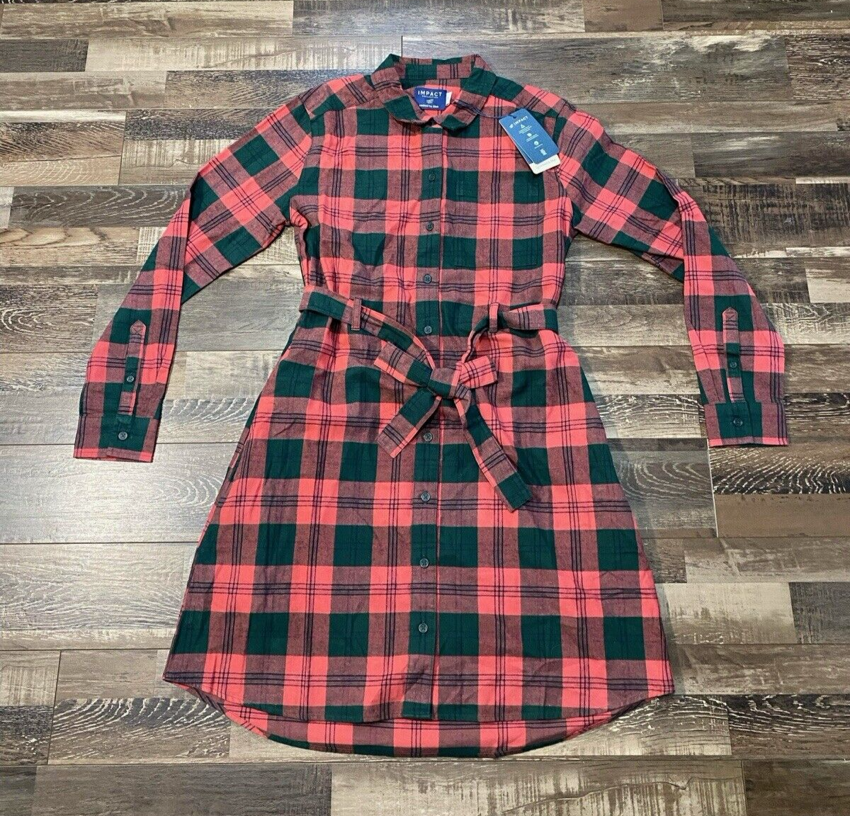 open lace back dress Collared Plaid Button Down Dress main image 1