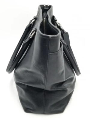 Coach LARGE F54758 Black Perry Leather Tote/Laptop Bag w/Zip Top