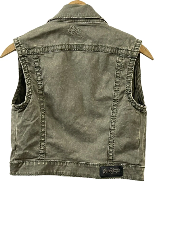 Chaleco vaquero para mujer Rose Royce verde militar talla S Foto 2 de 4