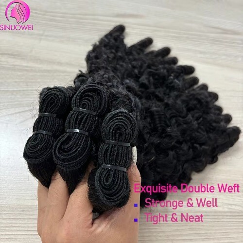 Extensiones de cabello rizado 12A paquetes de doble dibujo paquetes de cabello humano rizado Remy - Imagen 5 de 13