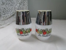 Gemco or Corning Salt & Pepper French Spice of Life Le Poiurier & La Saliere