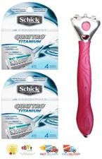 8 Schick Quattro Titanium Razor Blades Diamond coated Cartridge Refills Shaver 4
