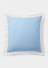 1 RALPH LAUREN Black Label JOANNA LINEN FRAME Euro Pillow Sham Blue/White