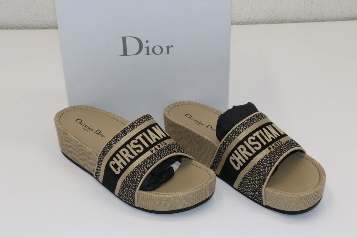 Christian dior wedge slides new arrivals