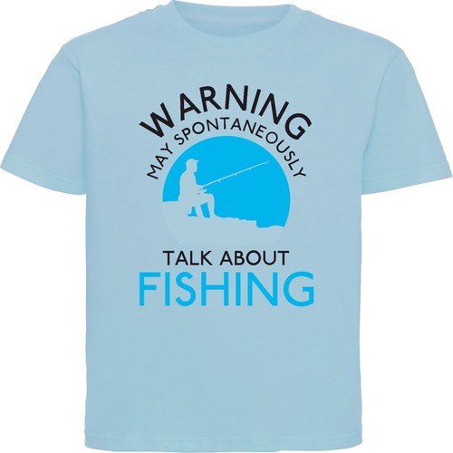 MAY SPONTANEOUSLY TALK ABOUT FISHING KIDS T-SHIRT Fisherman Fun Children's Top - Picture 6 of 18