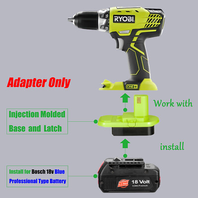 1 Bosch 18v Blue Professional Li-Ion Battery To Ryobi 18V Cordless Tools Adapter